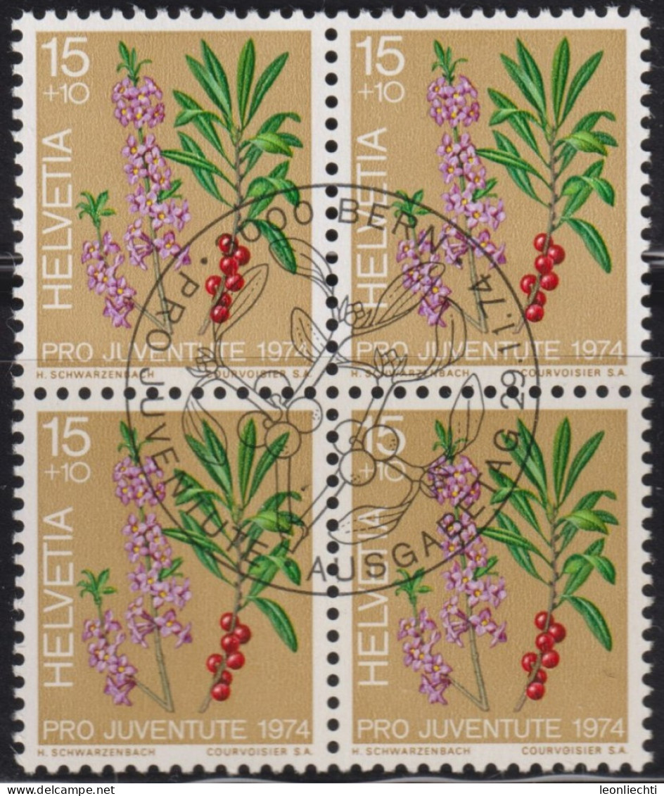 1974 Schweiz Pro Juventute ET ° Zum: CH J248, Mi: CH 1042, Seidelbast, Giftpflanzen Des Waldes - Piante Velenose