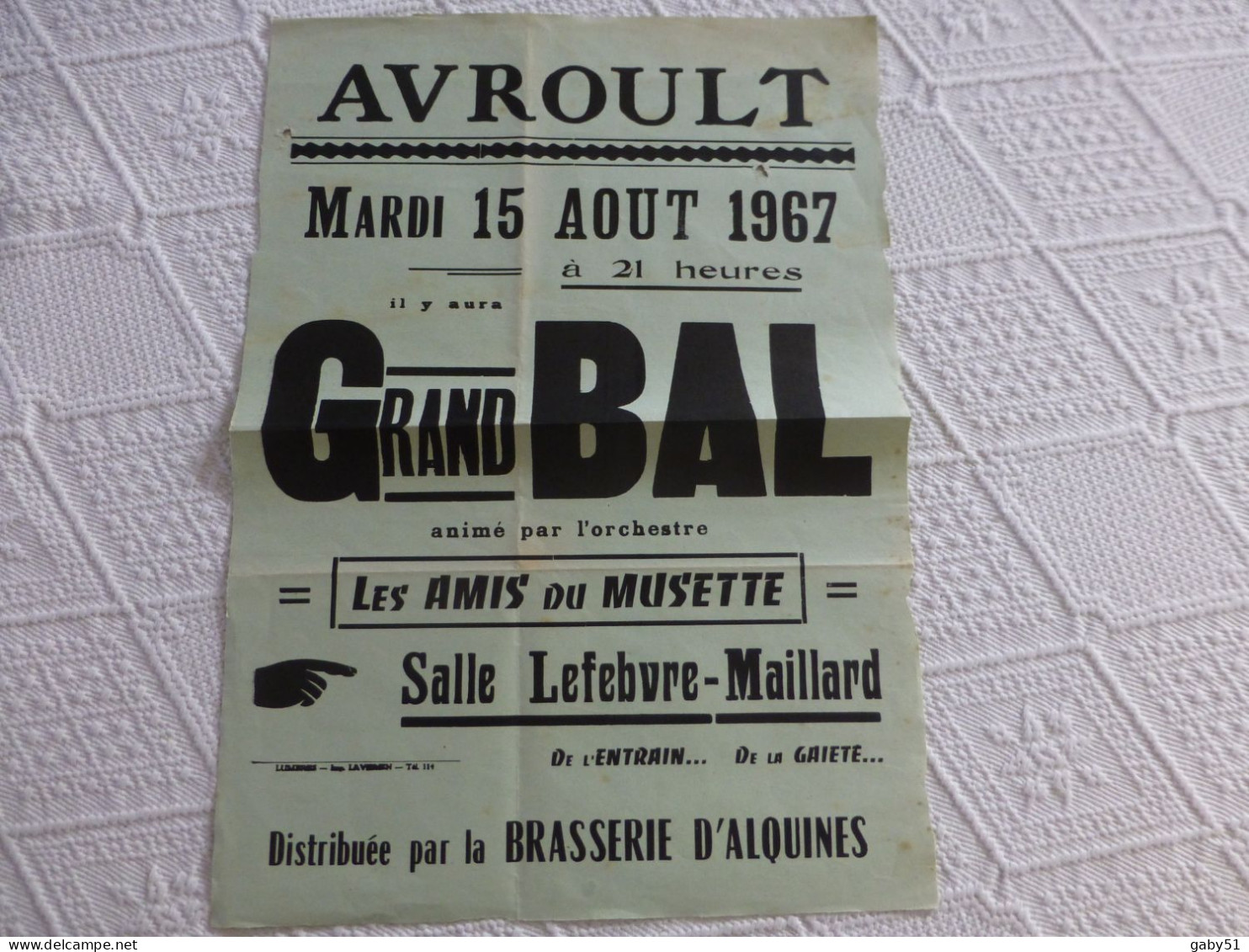 AVROULT Grand BAL 1967 Affiche Originale 35x50 Env ; A 33 - Manifesti