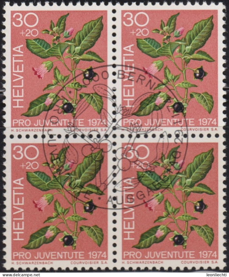 1974 Schweiz Pro Juventute ET ° Zum: CH J249, Mi: CH 1043, Tollkirsche, Giftpflanzen Des Waldes - Plantes Toxiques