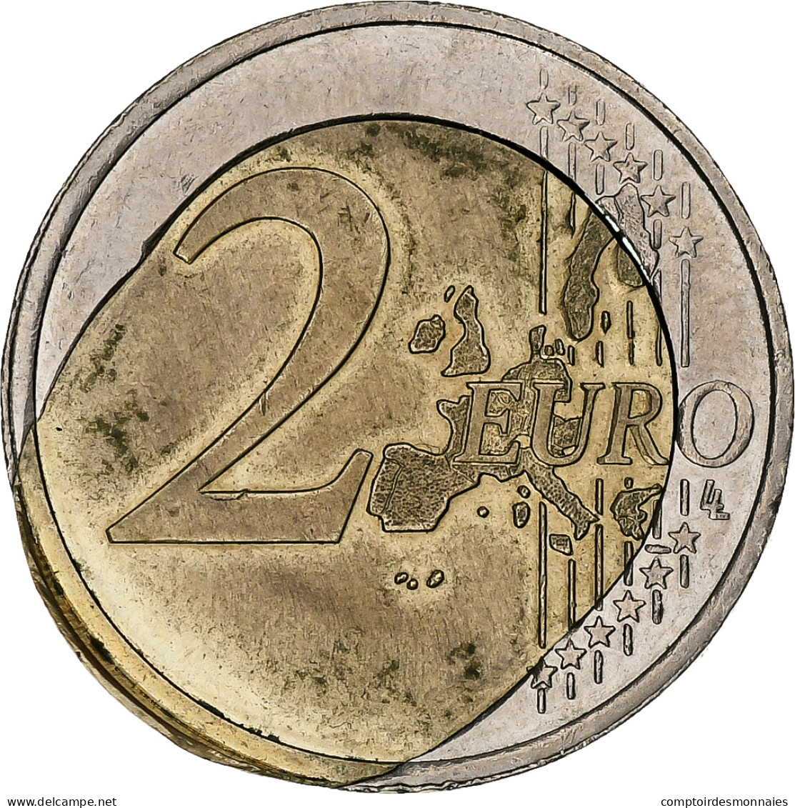 France, 2 Euro, 2001, Paris, Error Misaligned Core, TTB+, Bimétallique - Variétés Et Curiosités