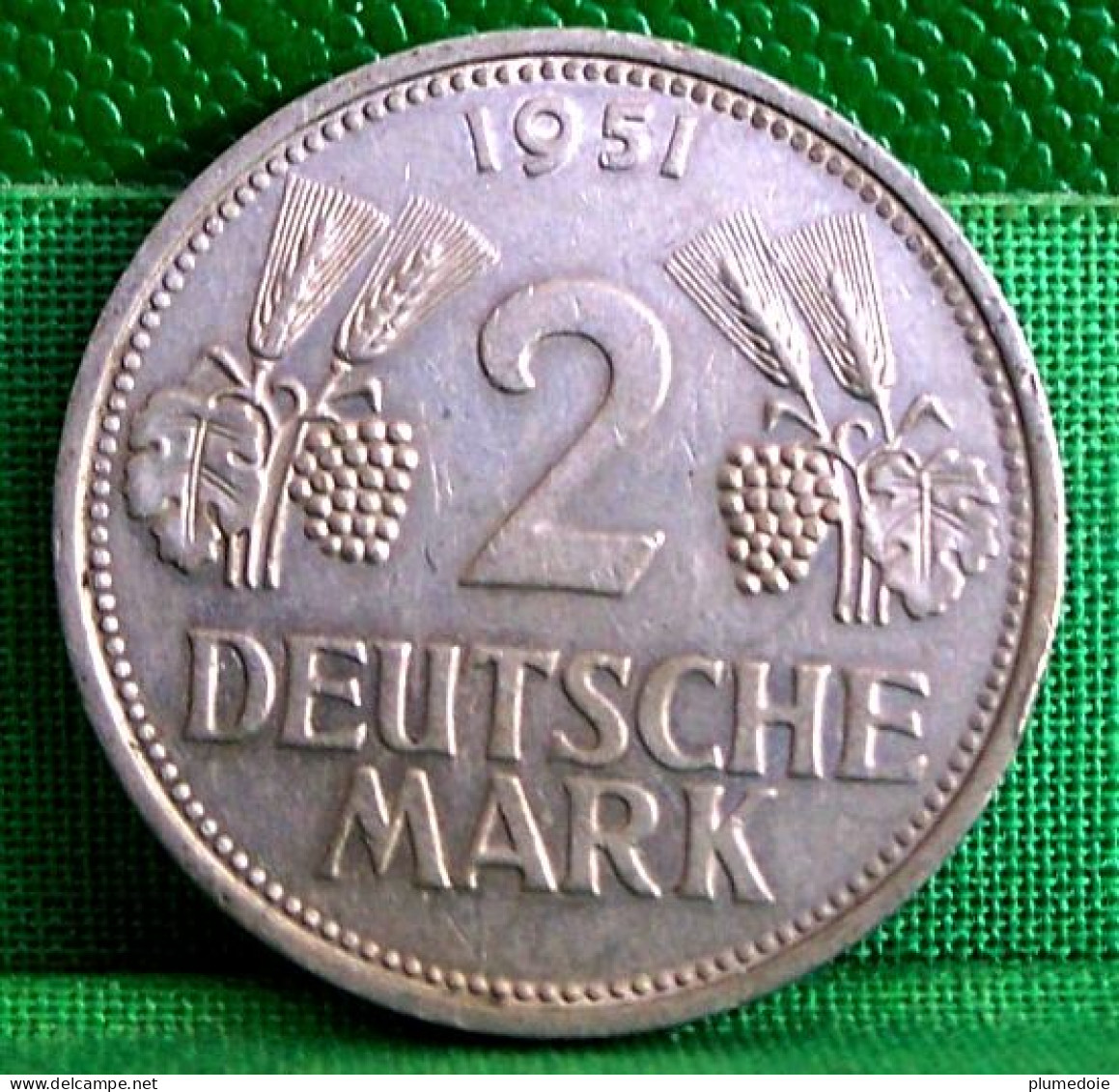 ALLEMAGNE . MONNAIE . 2 DEUTSCHE MARK 1951 F . BUNDESREPUBLIK DEUTSCHLAND 	Staatliche Münze Baden-Württemberg, Stuttgart - 2 Mark