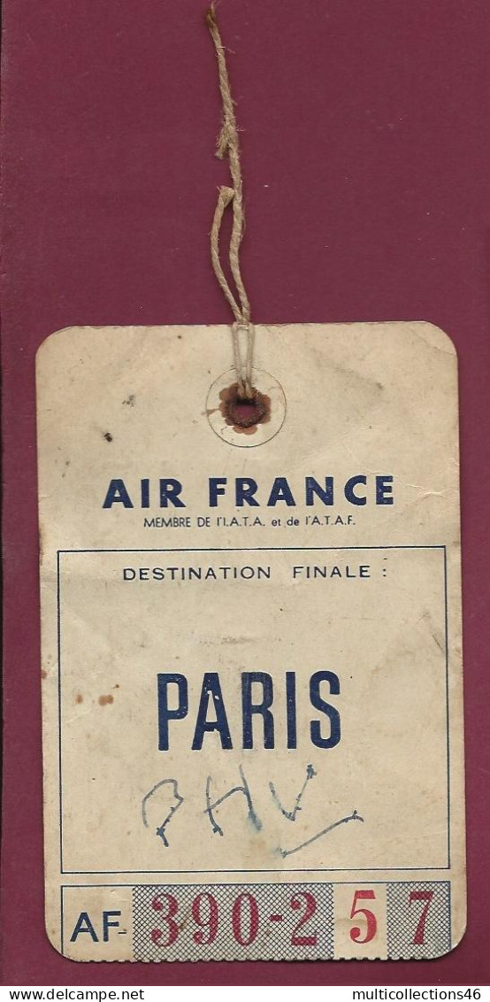 261223 -  AVIATION AIR FRANCE étiquette Bagage Destination PARIS AF 390-257 - Baggage Labels & Tags