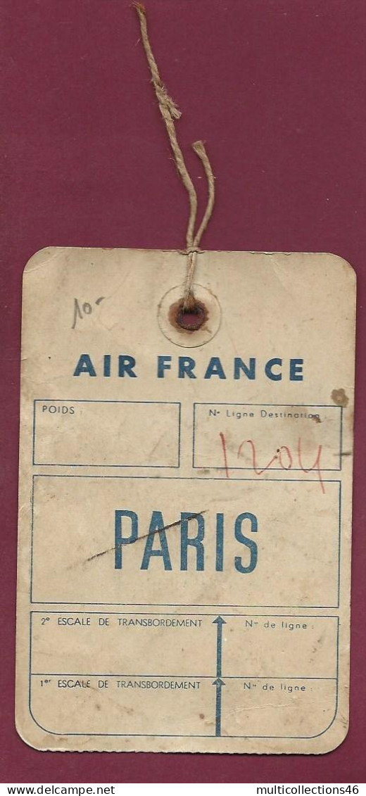 261223 -  AVIATION AIR FRANCE étiquette Bagage Destination PARIS AF 390-257 - Aufklebschilder Und Gepäckbeschriftung