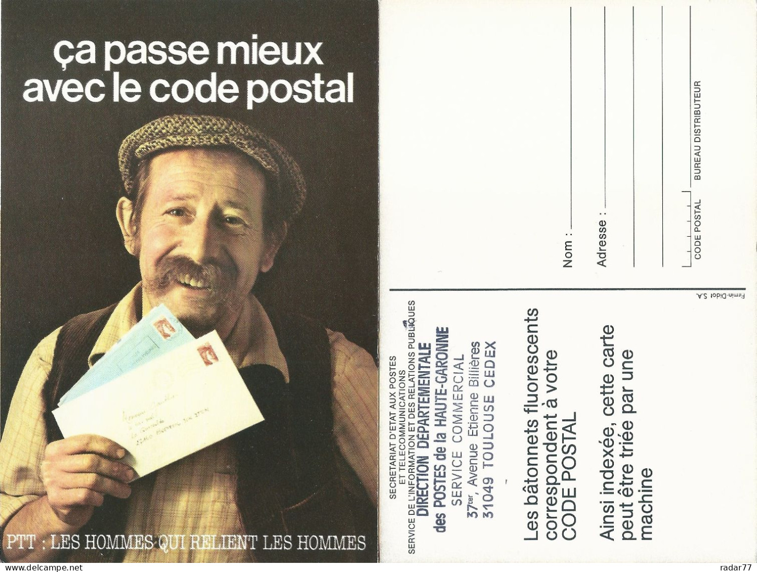 Carte De Promotion Du CODE POSTAL - Código Postal