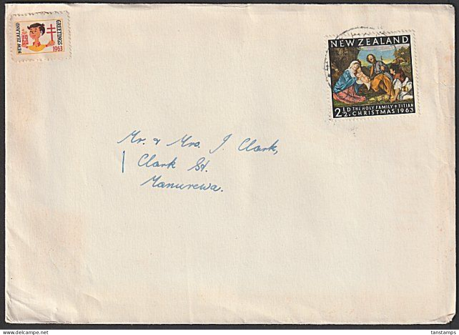 1963 TB SEAL ON CHRISTMAS COVER - Brieven En Documenten