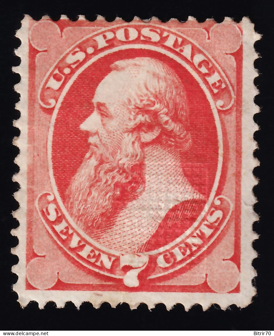 Estados Unidos, 1870-82  Y&T. 43a. MH,  7 C. Rojo, [Grill.] - Unused Stamps