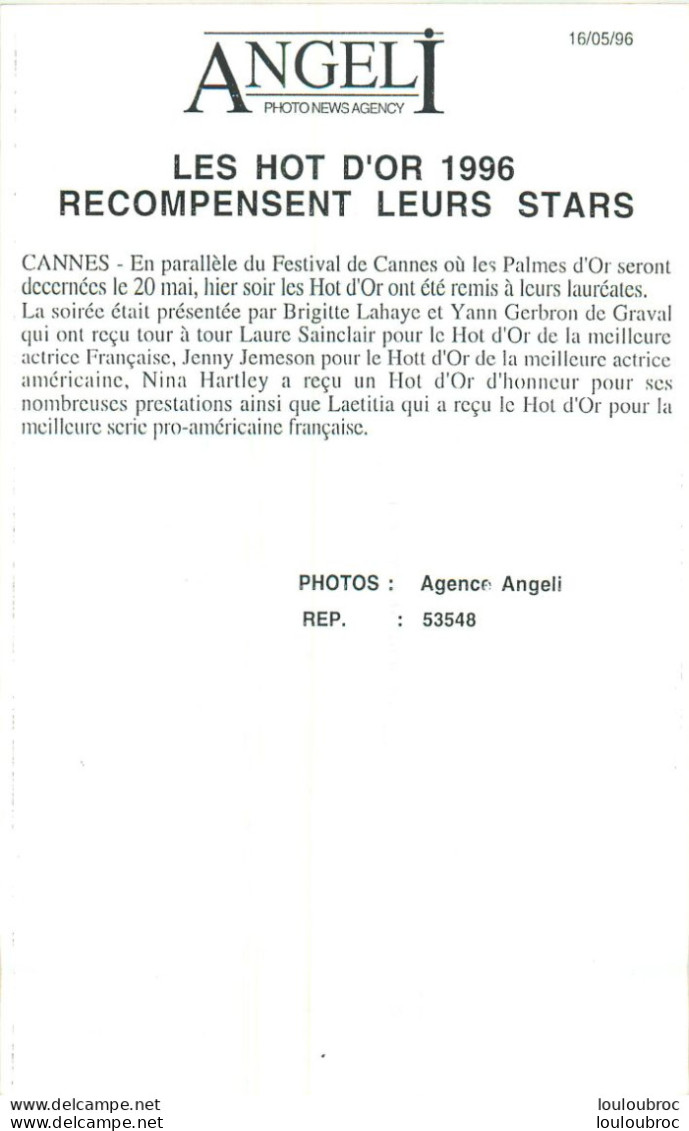 LES HOT D'OR 1996 A CANNES PHOTO DE PRESSE  27X18CM - Pin-ups