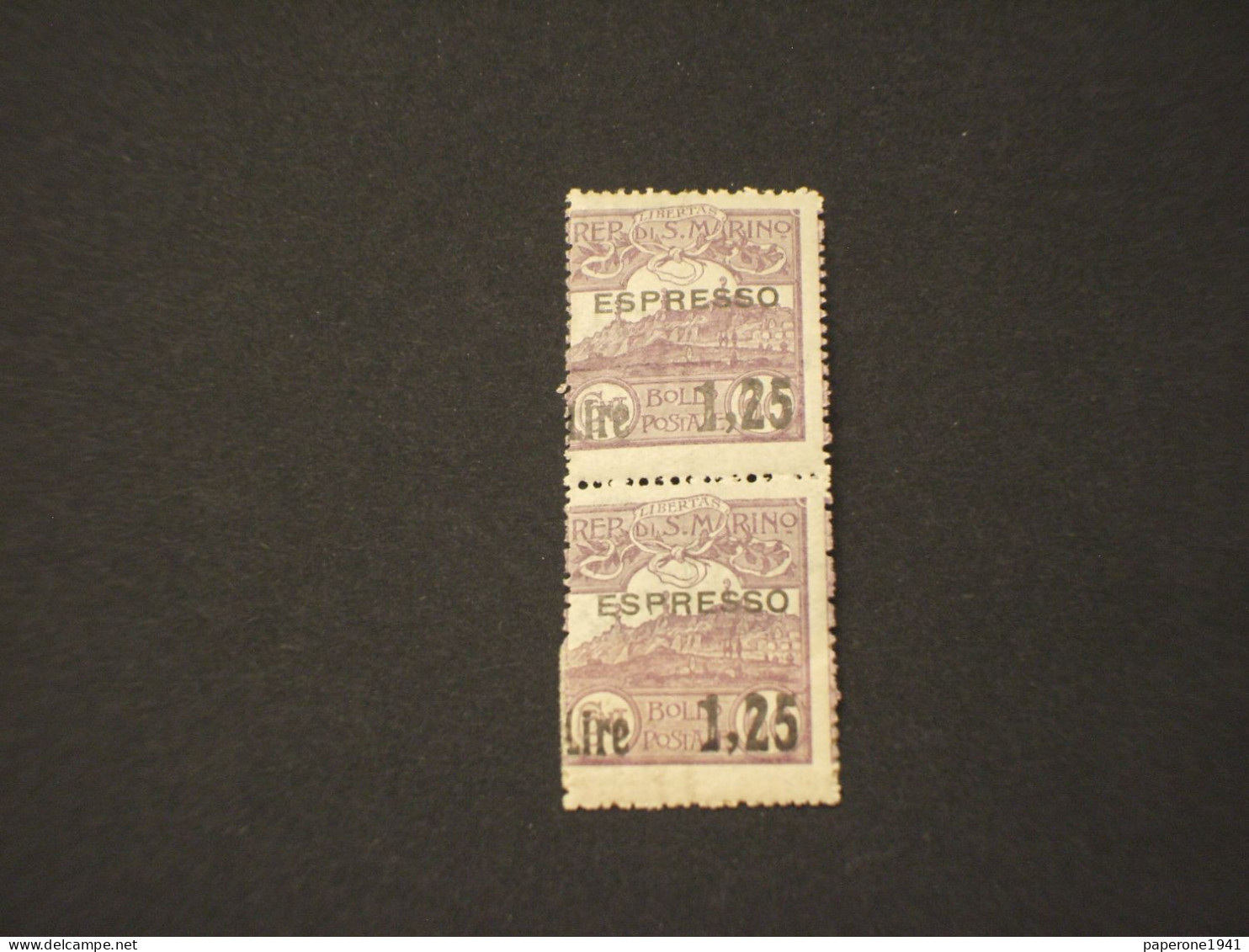 SAN MARINO - ESPRESSI - VARIETA' - 1916 VEDUTA 1,25su60- P Di Espresso Incompleta -NUOVO(++) - Express Letter Stamps