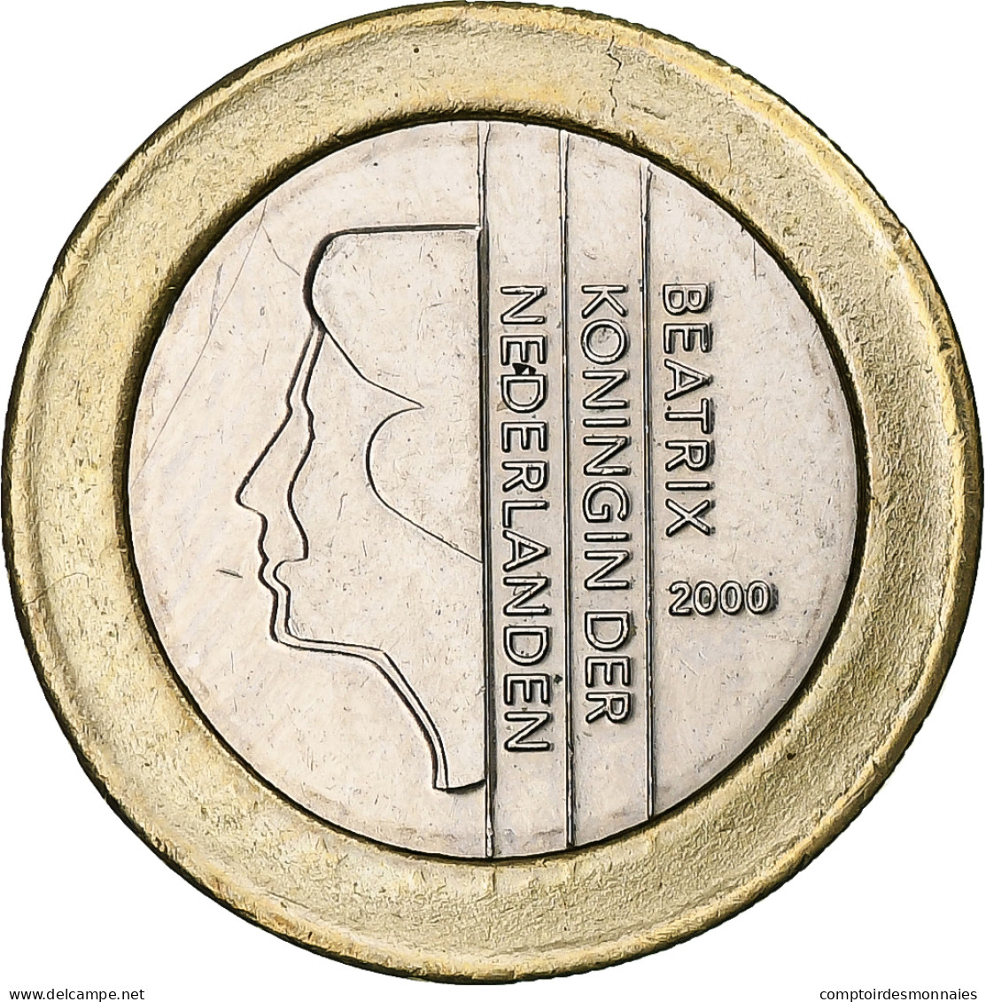 Pays-Bas, Beatrix, Euro, 1999, Utrecht, Error Wrong Ring, TTB+, Bimetallic - Variétés Et Curiosités