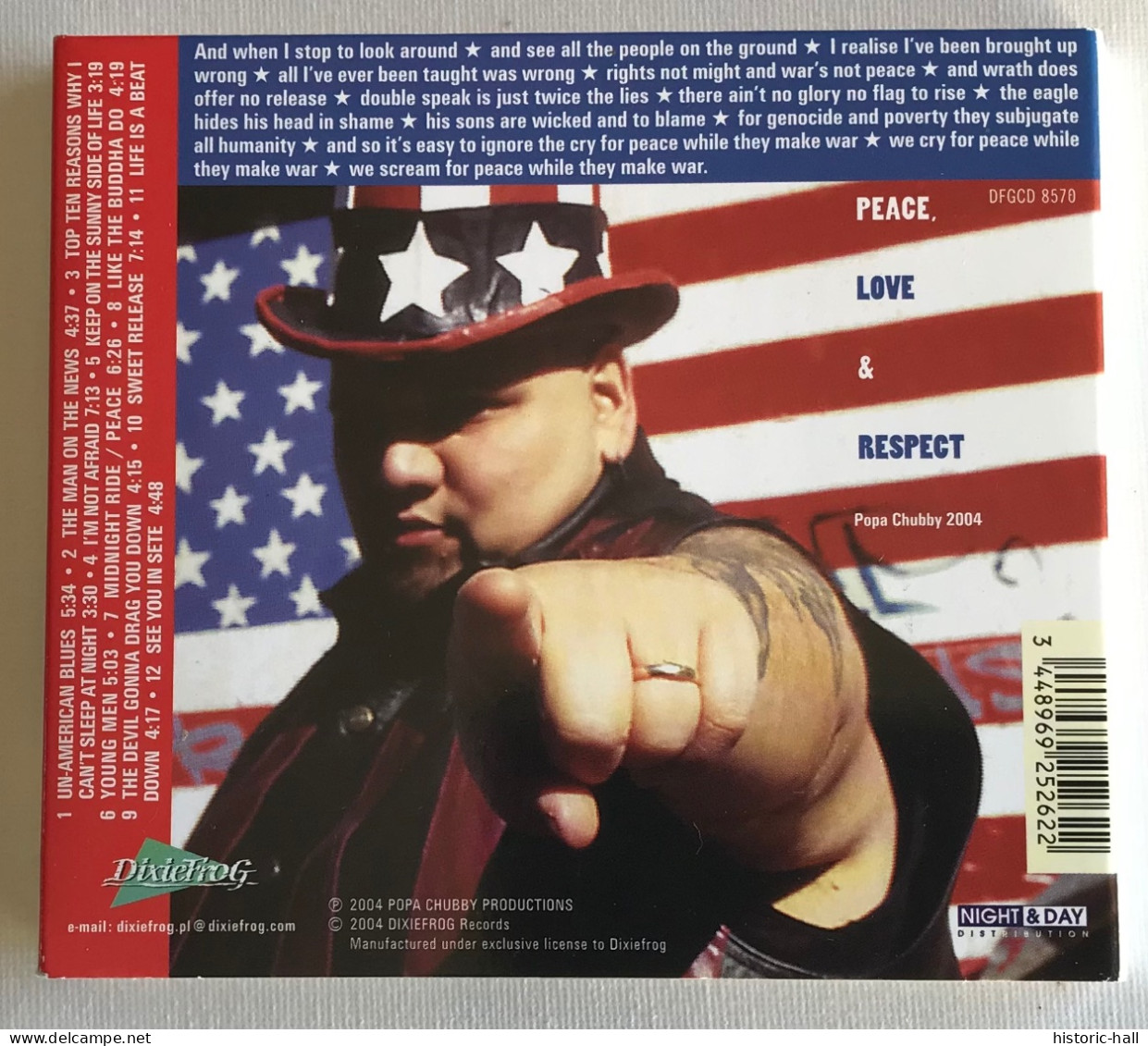 POPA CHUBBY - Peace, Love & Respect - Digipack CD - 2004 - Blues