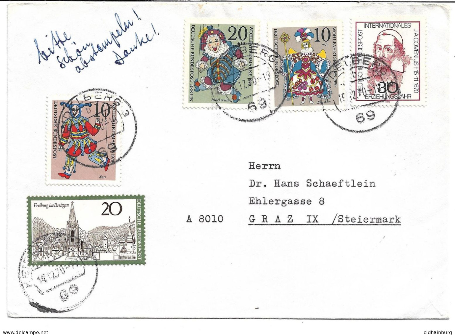 0165w: Bund 1970 Mit Wohlfahrtsmarken Marionetten- Motiv - Marionnettes