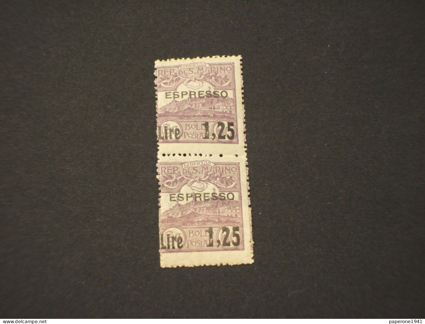 SAN MARINO - ESPRESSI - VARIETA' - 1916 VEDUTA 1,25su60- P. Di Espresso Rotta In Alto -NUOVO(++) - Express Letter Stamps