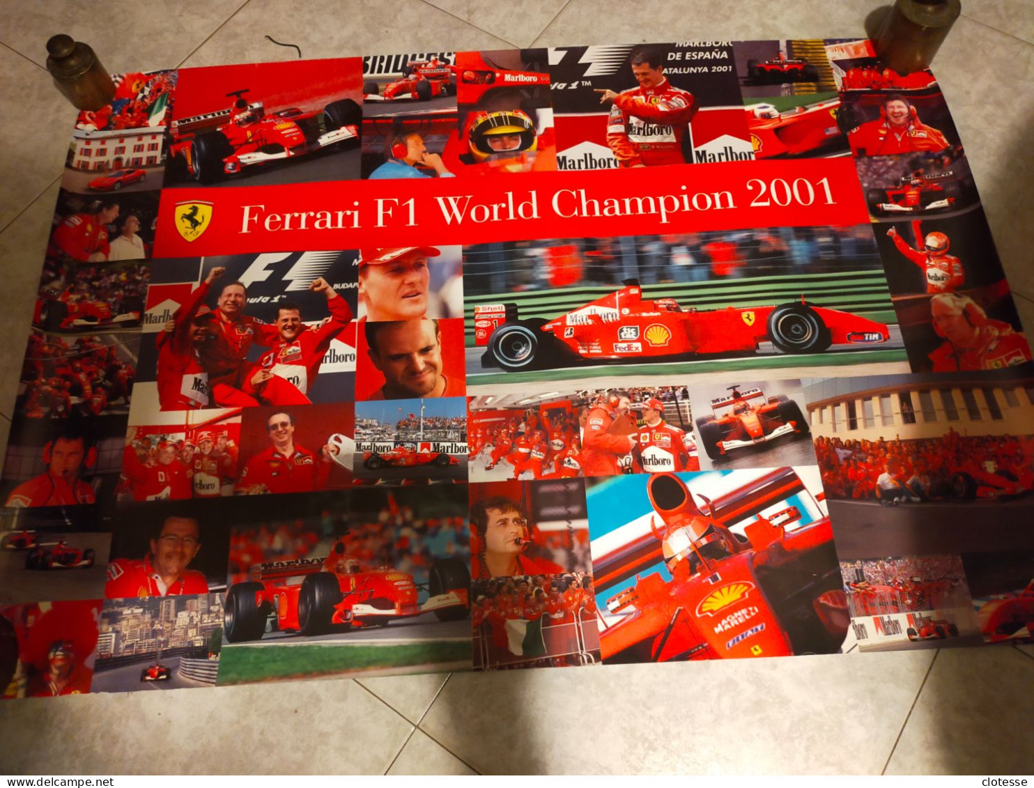 Poster Ferrari Schumacher World Champion 2001 - Car Racing - F1