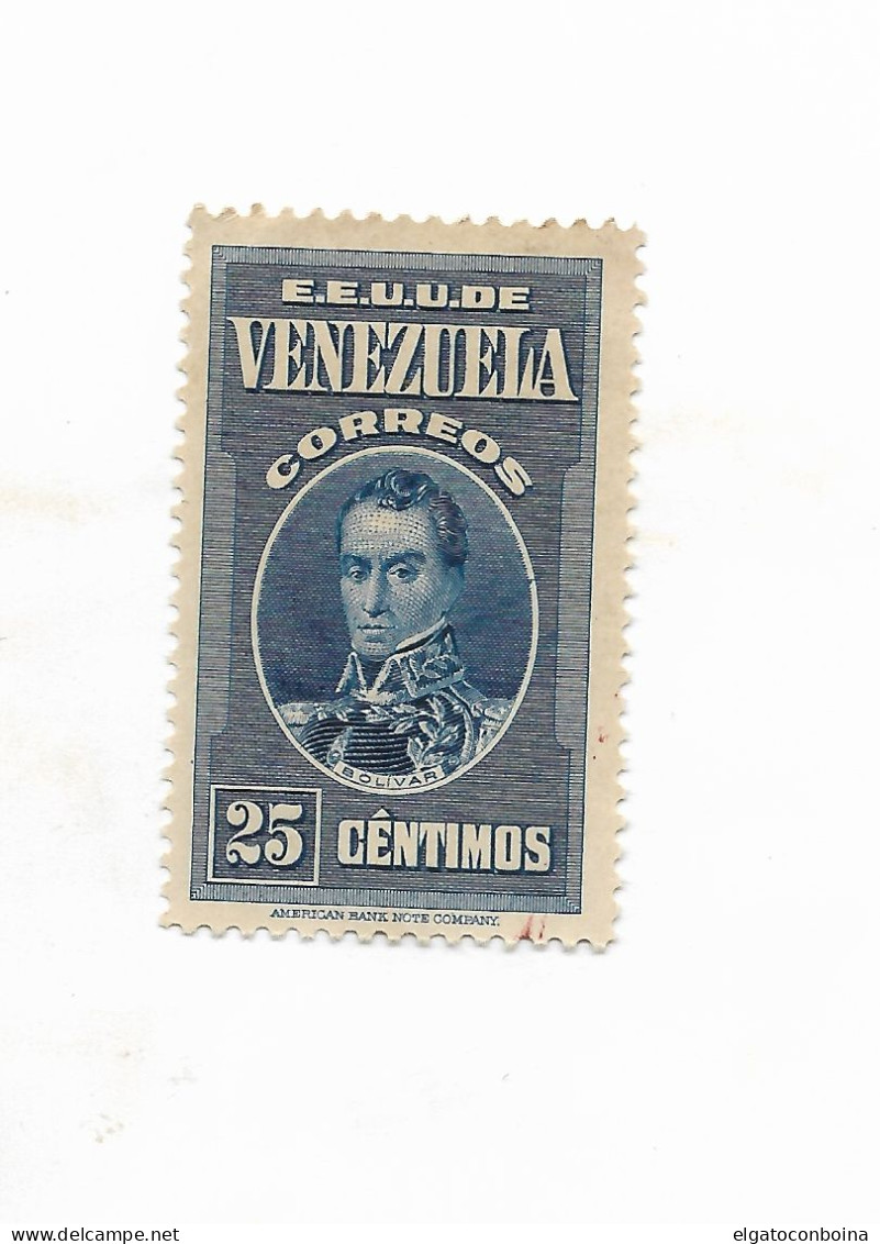 VENEZUELA 1937 SIMON BOLIVAR PORTRAIT MILITARY HISTORY SCOTT 332 MI 239 MNH - Venezuela