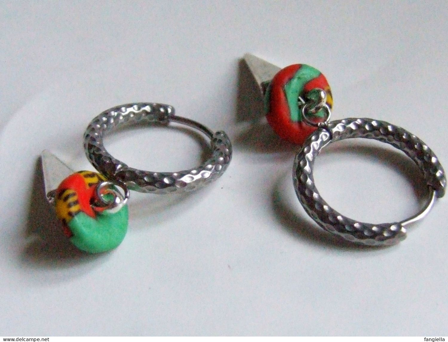 Boucles D'oreilles Gothiques, Pointe à 4 Côtés, Perle Africaine En Verre Rasta, Artisanat Traditionnel Du Ghana, Acier I - Ohrringe