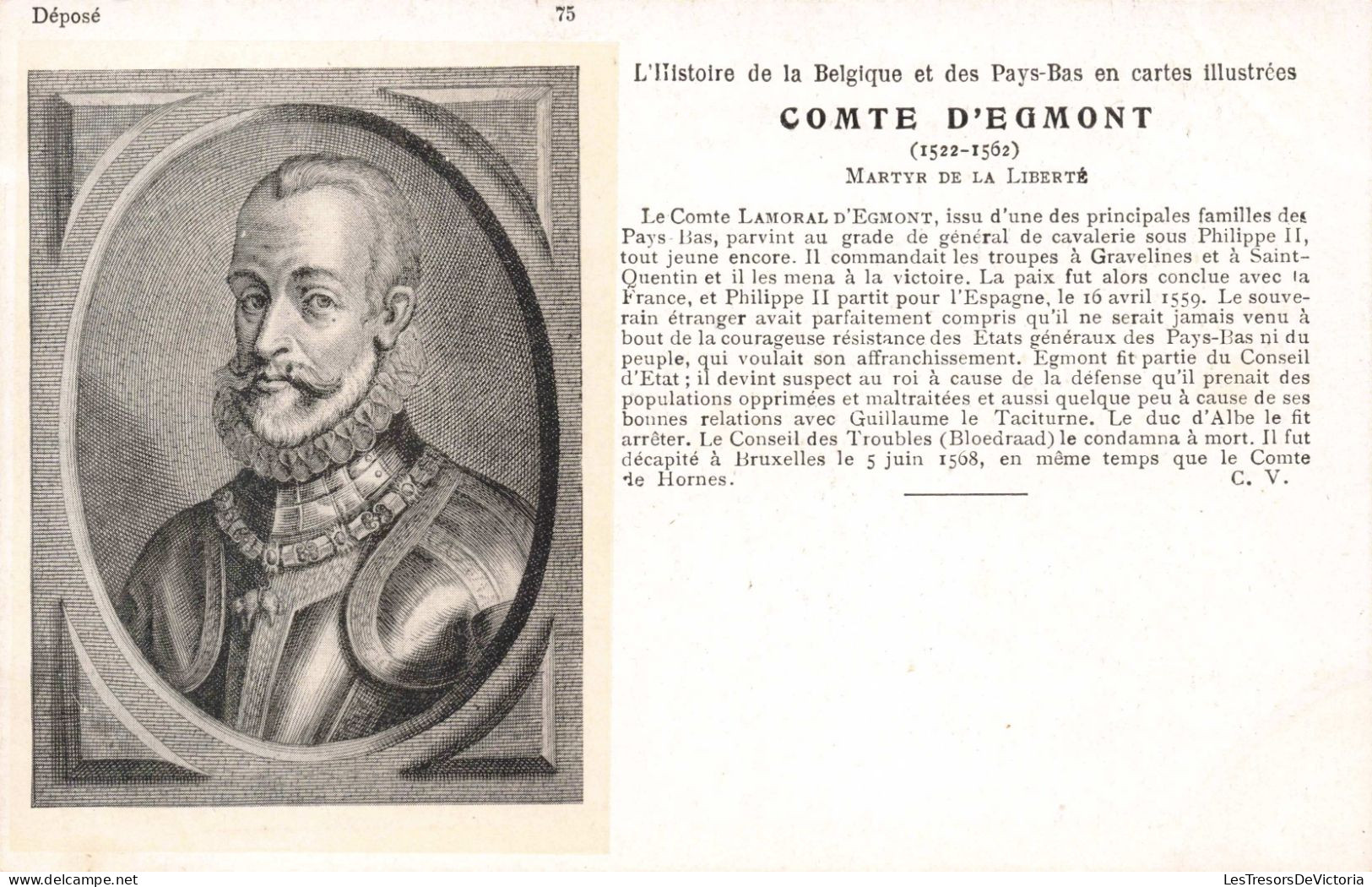 CELEBRITES - Hommes Politiques - Comte D'Egmont - Martyr De La Liberté - Carte Postale Ancienne - Politicians & Soldiers