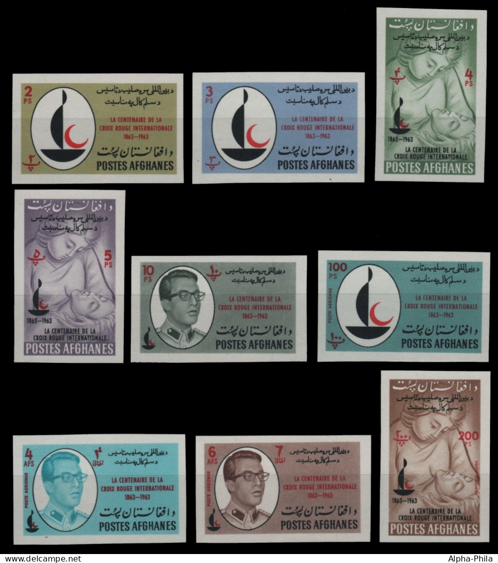 Afghanistan 1963 - Mi-Nr. 799-807 B ** - MNH - Rotes Kreuz / Red Cross - Afghanistan