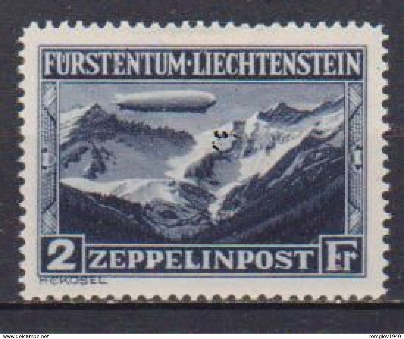 LIECHTENSTEIN 1931   POSTA  AEREA   VIAGGIO DEL DIRIGIBILE GRAF ZEPPELIN  UNIF. 8 MLH VF - Posta Aerea