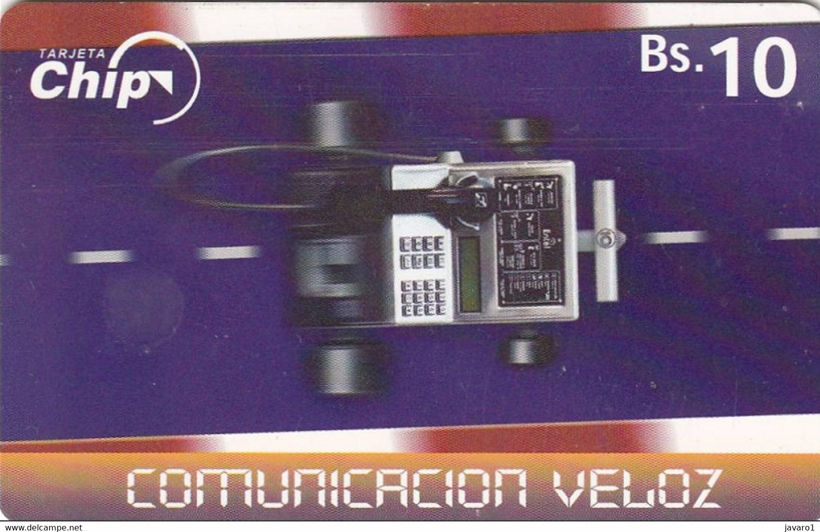 BOLIVIA : C082 Bs10 Comunicacion Veloz Telephone Series 104 USED Exp: 31/12/2002 - Bolivien