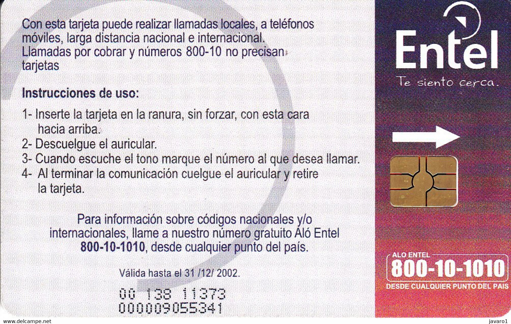 BOLIVIA : C082 Bs10 Comunicacion Veloz Telephone Series 104 USED Exp: 31/12/2002 - Bolivien