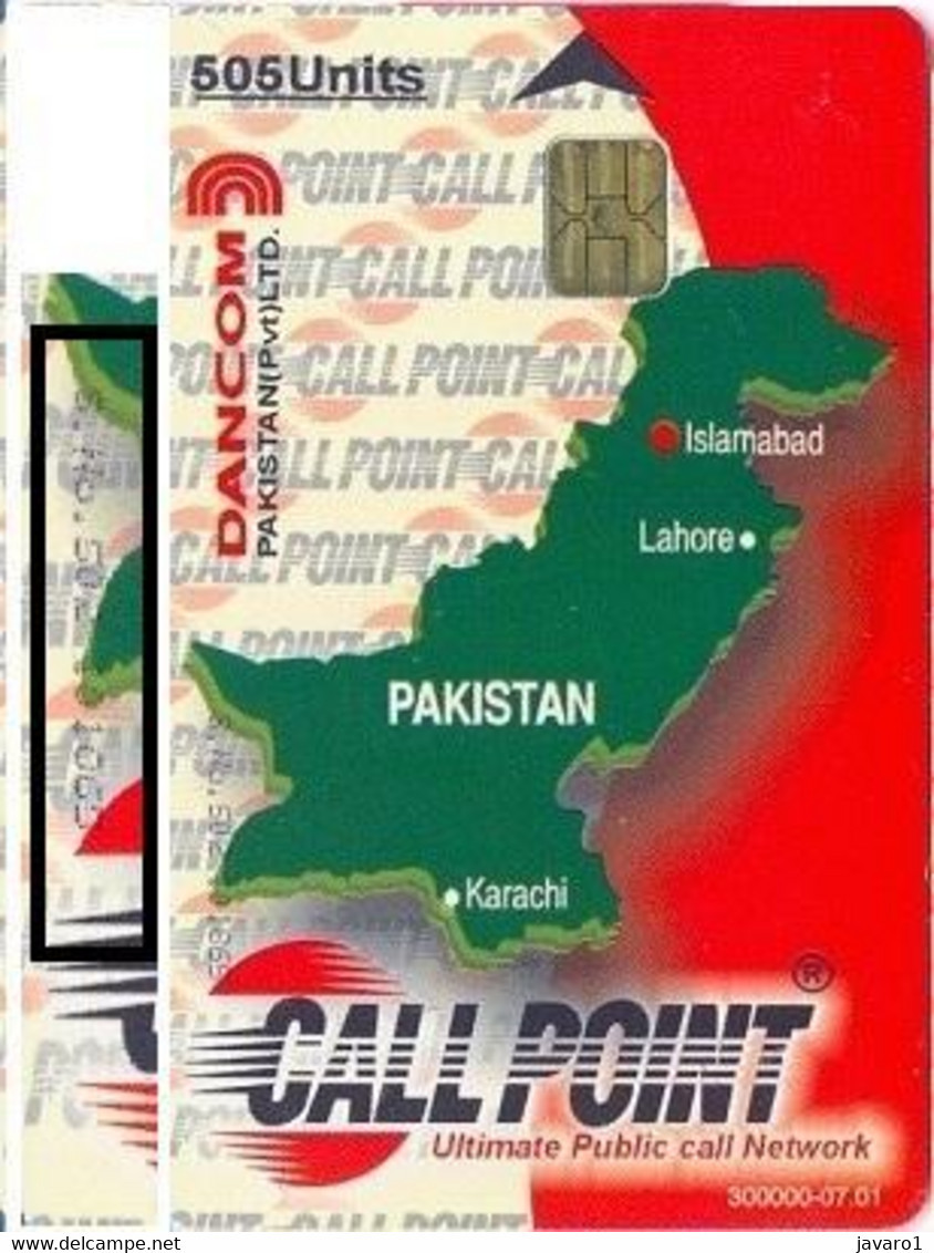 CALL POINT : CP30 505u Map Of Pakistan 300.000-07.01 USED - Pakistán