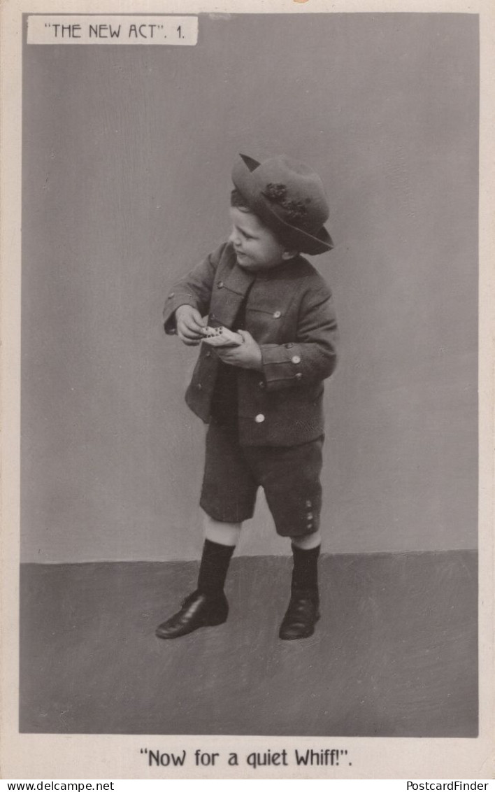 New Smoking Reform Act Child Fooling Policeman Old RPC Postcard - Police - Gendarmerie