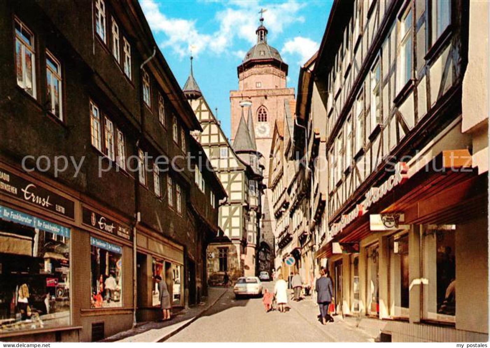 73866175 Alsfeld Obere Fuldagasse Mit Blick Zum Turm Altstadt Fachwerkhaeuser Al - Alsfeld