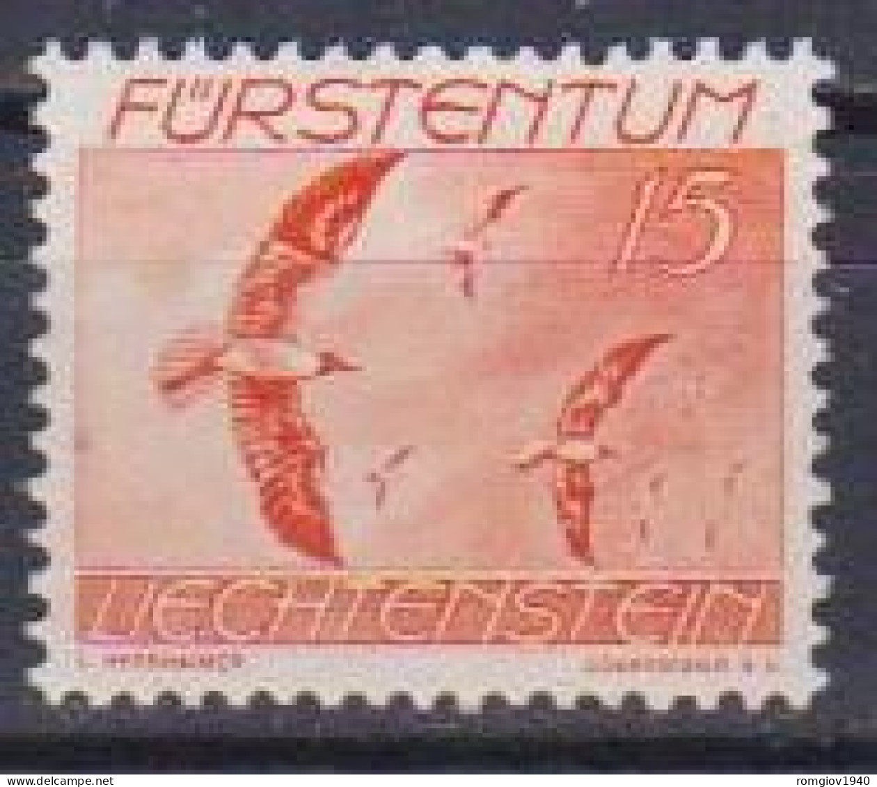 LIECHTENSTEIN 1939  POSTA AEREA  UCCELLI DIVERSI  UNIF. 18  MNH XF - Luchtpostzegels