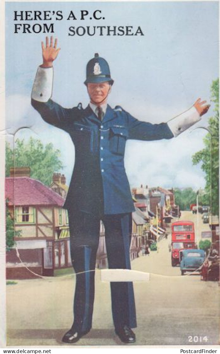 Traffic Policeman At Southsea Hampshire Mailing Novelty Old Postcard - Portsmouth