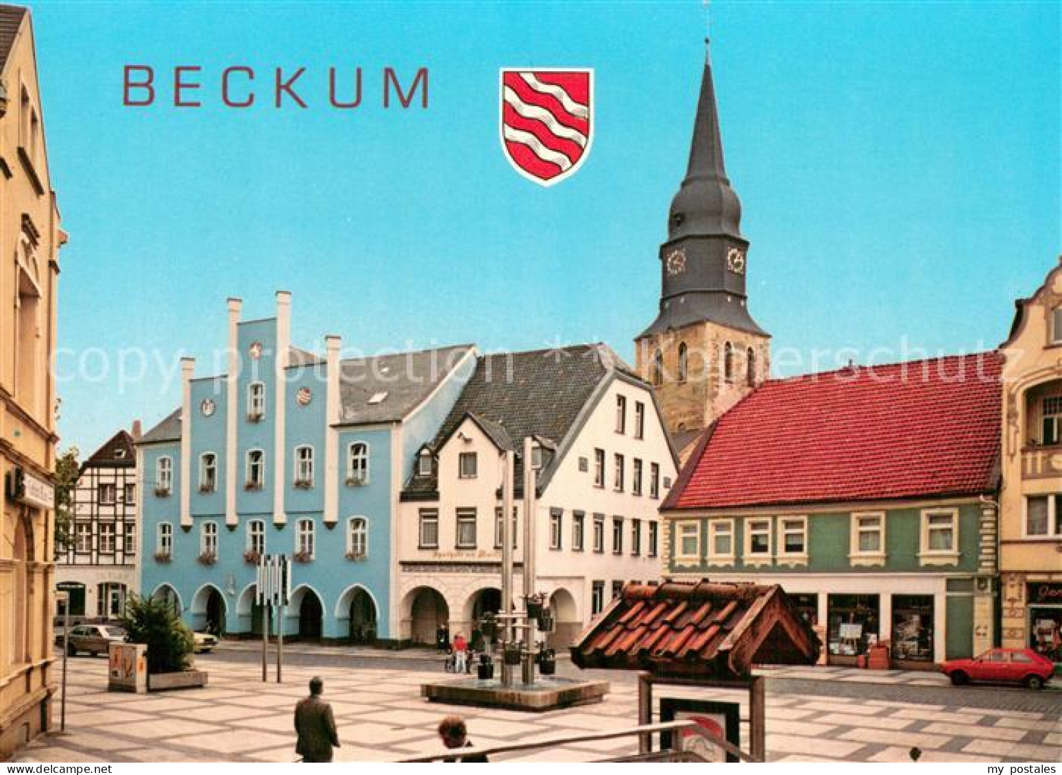 73758074 Beckum  Westfalen Marktplatz M. Rathaus U. Stephanuskiche  - Beckum
