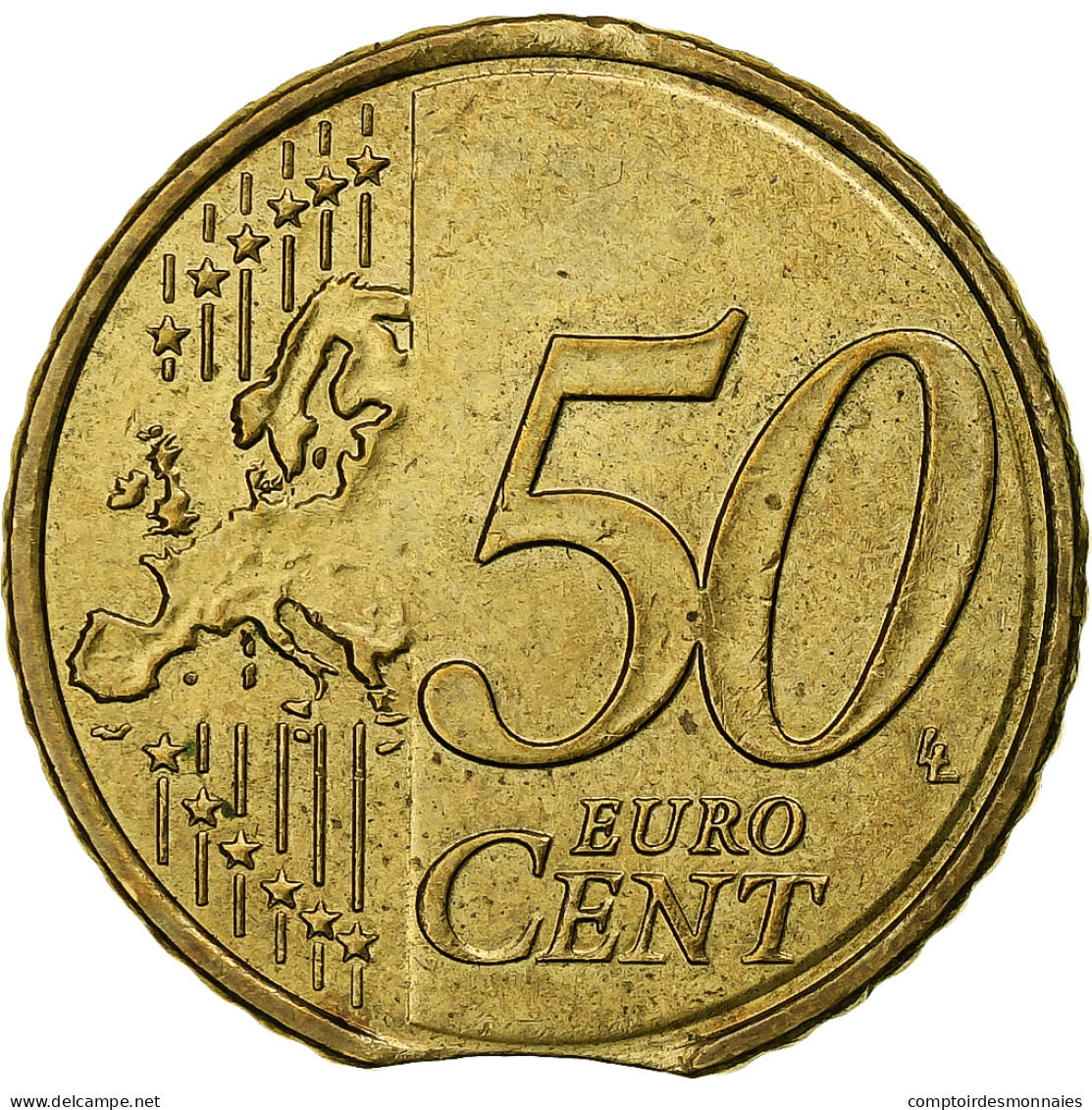 Grèce, 50 Euro Cent, 2008, Athènes, Error Clipped Planchet, TTB+, Laiton - Grèce