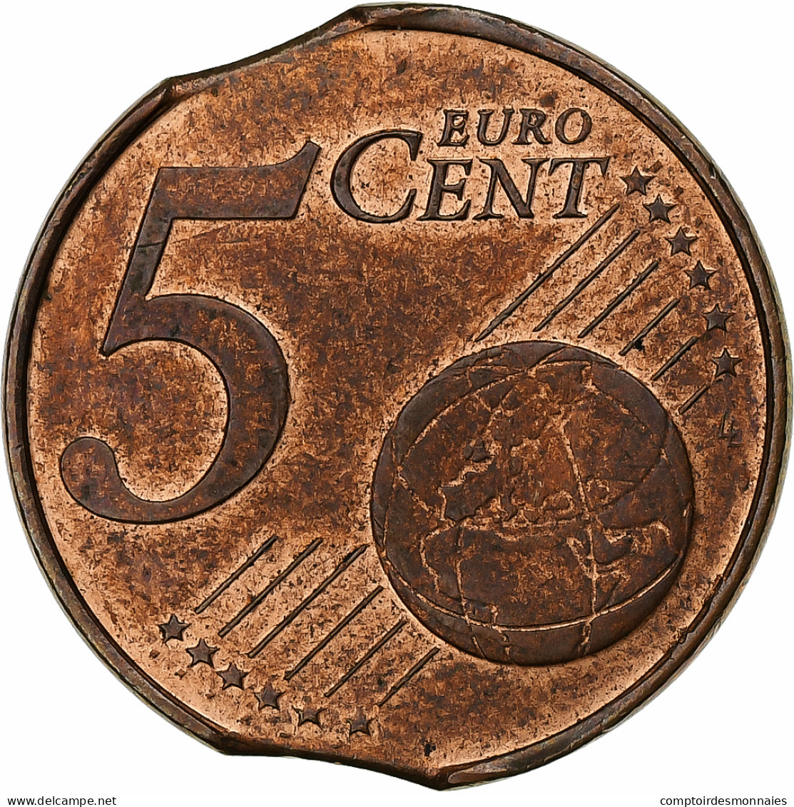 Pays-Bas, Beatrix, 5 Euro Cent, 2000, Utrecht, Error Double Clip, TTB+, Cuivre - Errors And Oddities