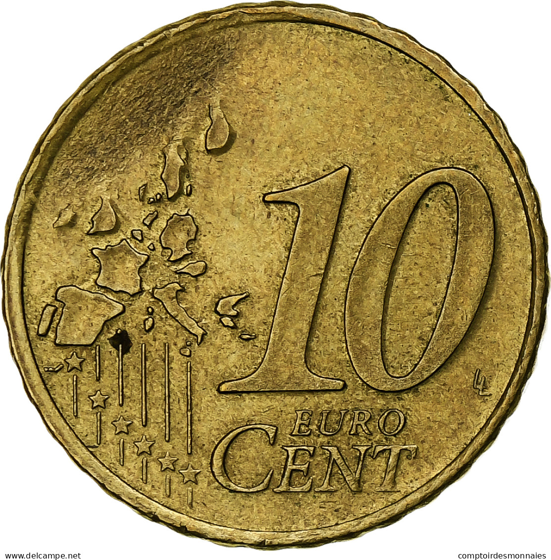 Pays-Bas, 10 Euro Cent, 2001, Error Cud Coin, SUP, Copper-Nickel-Zinc - Variétés Et Curiosités