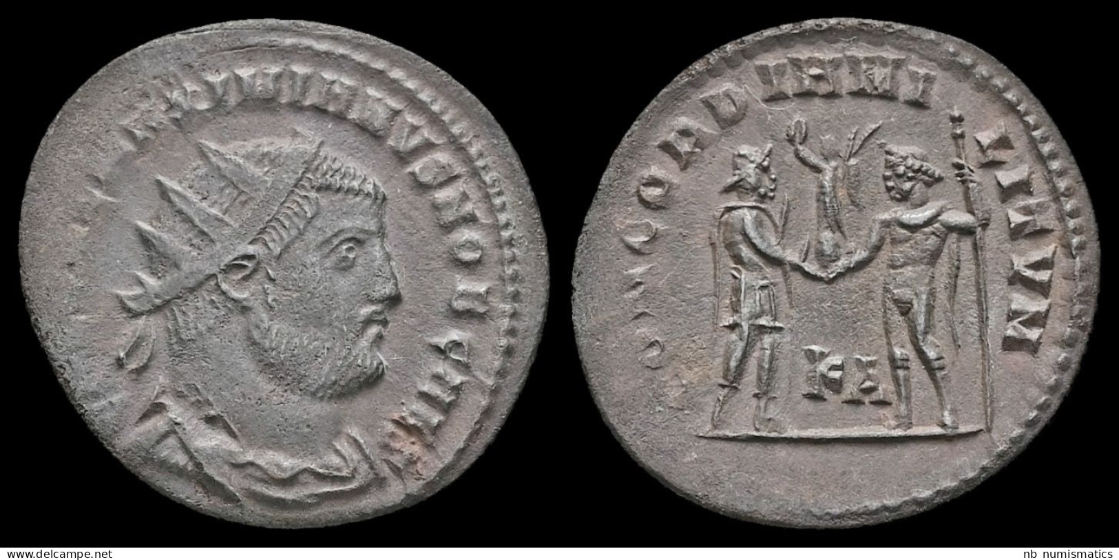 Galerius, As Caesar AE Radiatus Galerius Receiving Victory On Globe - La Tétrarchie (284 à 307)