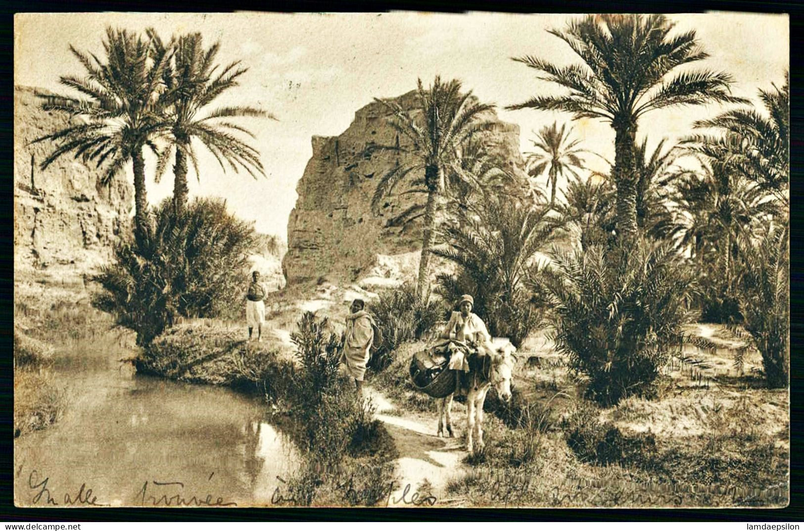 A65  ALGERIE CPA  SCENES ET TYPES - AU BORD D' UN OUED - Collections & Lots