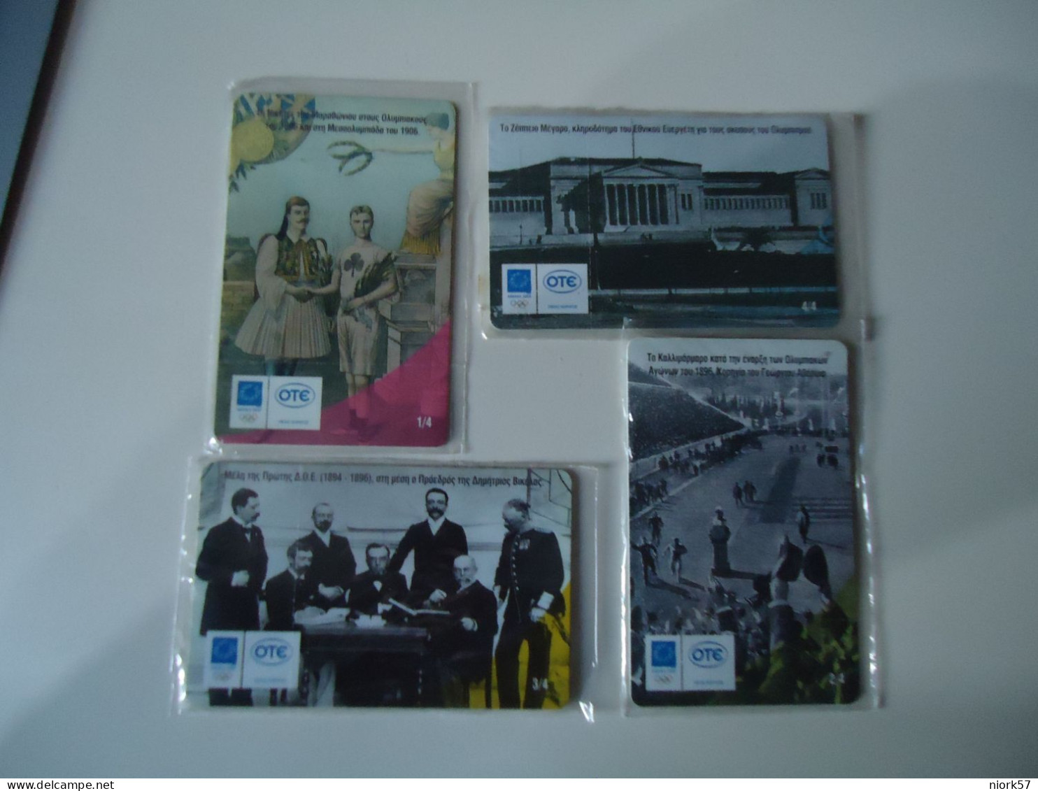 GREECE 4    MINT CARDS   HISTORY  OLYMPIC GAMES GENENTERY  TIR 20.000 2 SCAN - Giochi Olimpici