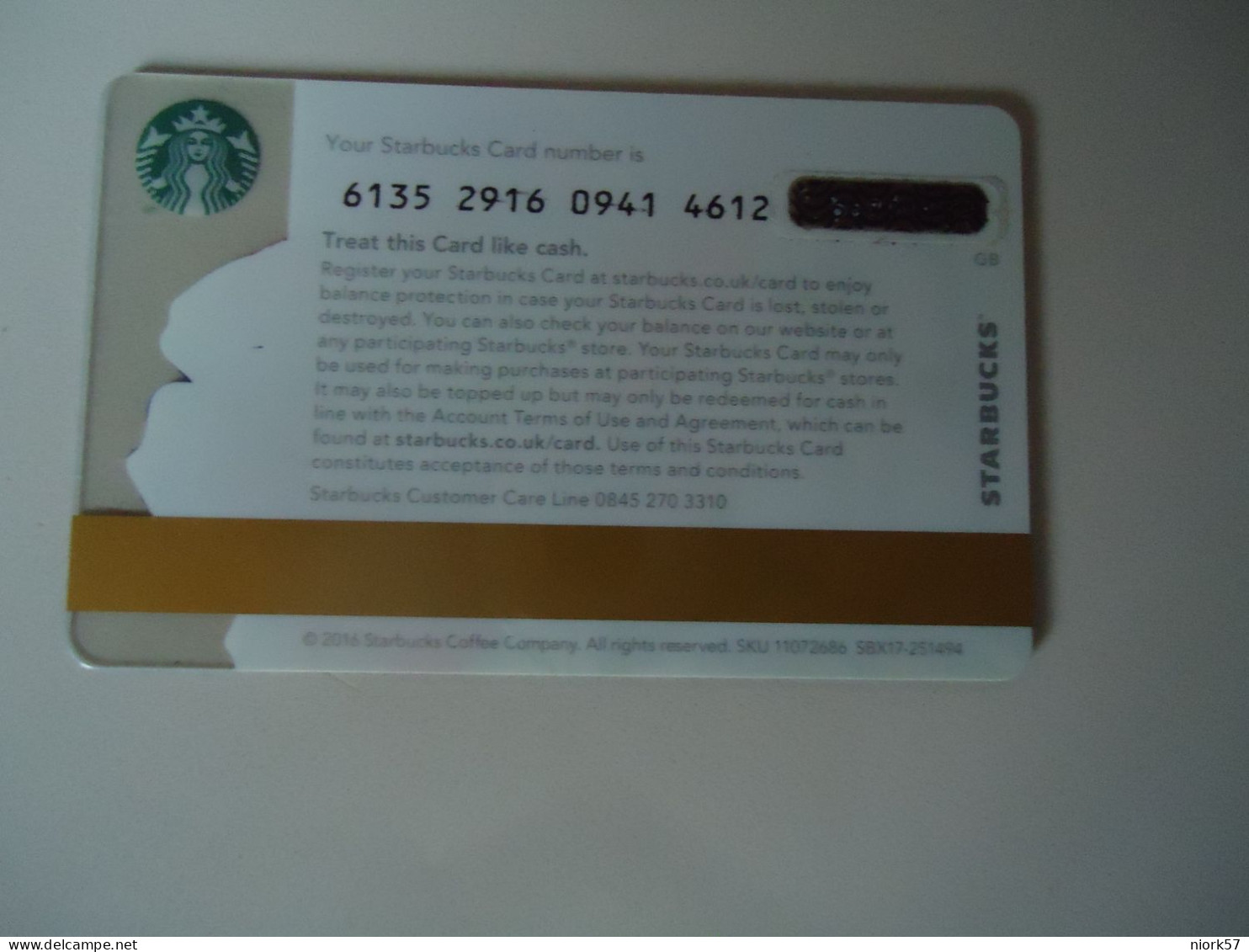 UNITED KINGDOM CARDS CAFE  STARBUCKS - Other & Unclassified