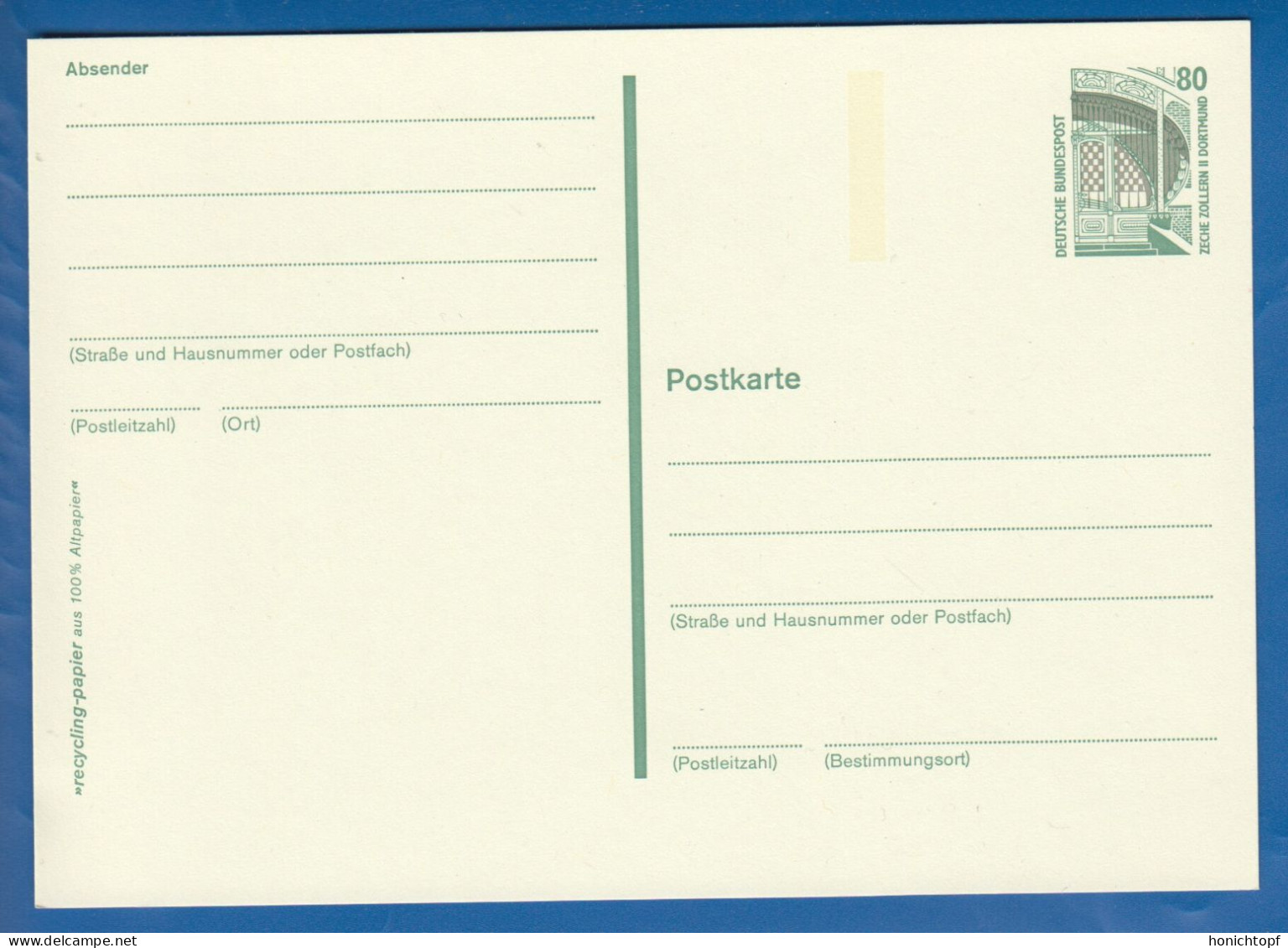 Deutschland; BRD; Postkarte; 80 Pf Zeche Zollern II Dortmund - Postcards - Used