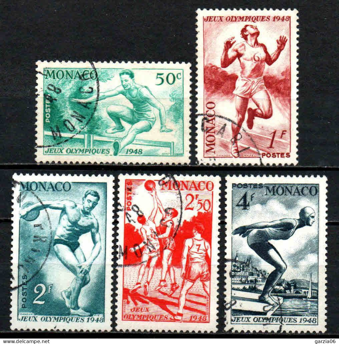 Monaco -1948 - JO De Londres  - N° 319 à 323  - Oblitérés - Used - Used Stamps