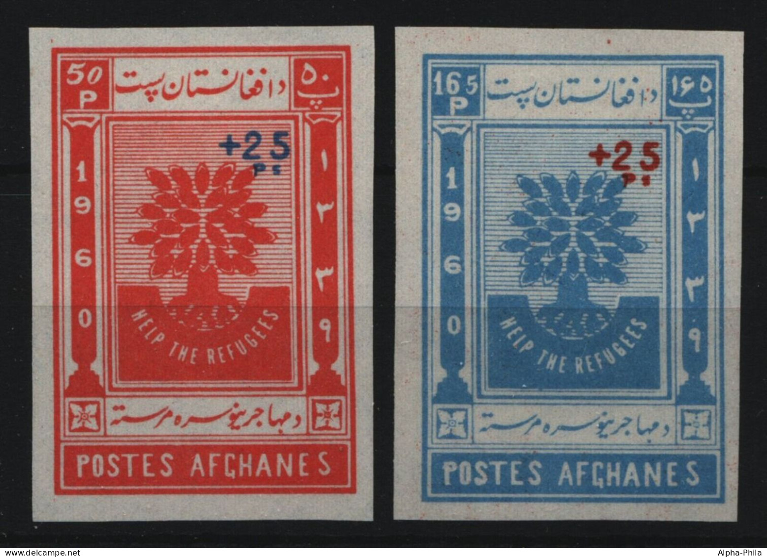 Afghanistan 1960 - Mi-Nr. 513-514 B ** - MNH - Weltflüchtlingsjahr - Afghanistan