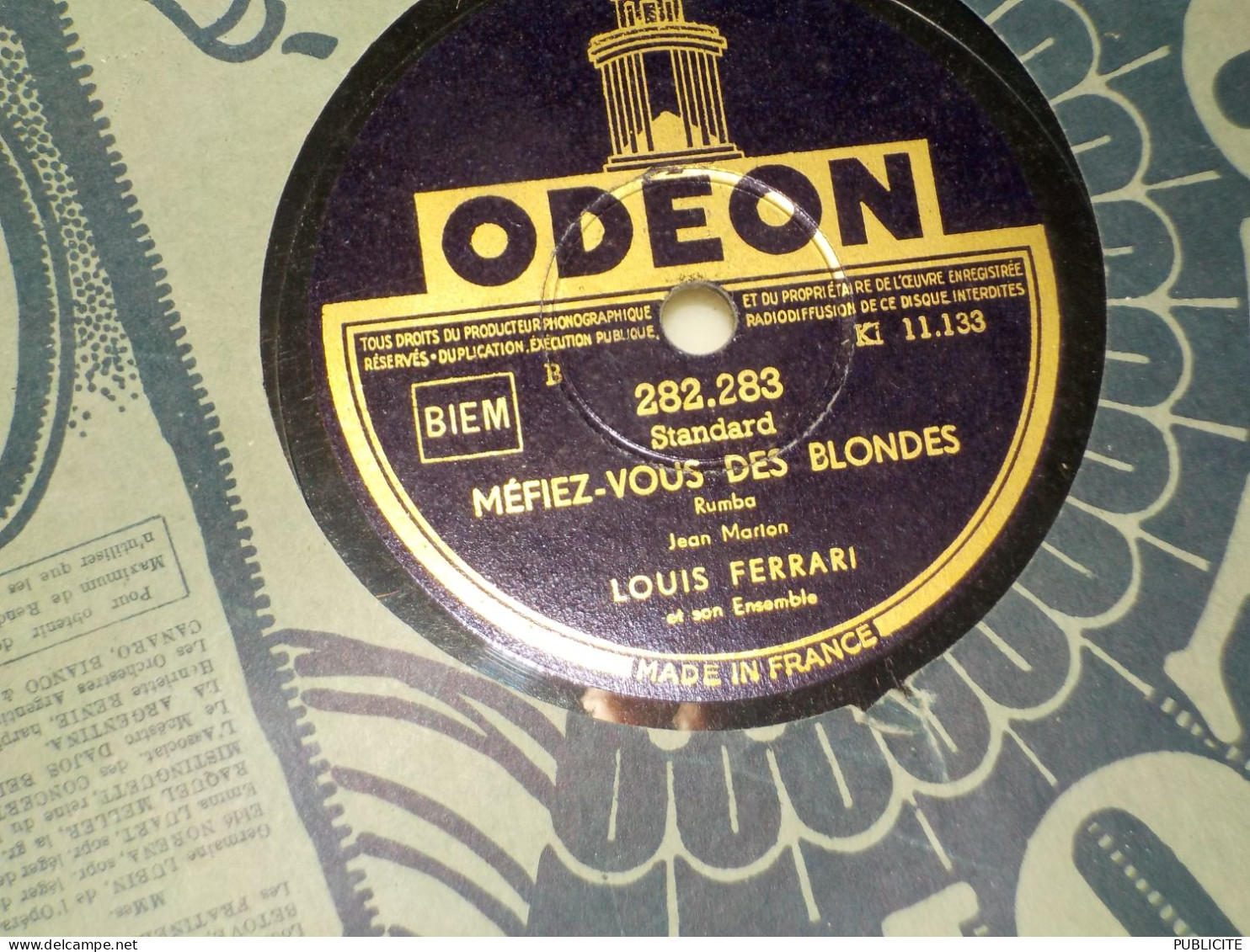 DISQUE 78 TOURS  RUMBA  ET VALSE DE  LOUIS FERRARI 1950 - 78 Rpm - Schellackplatten