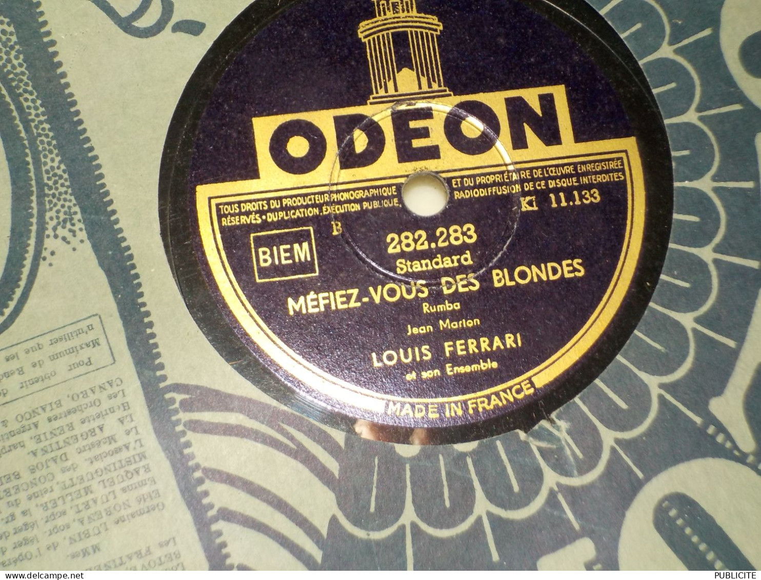 DISQUE 78 TOURS  RUMBA  ET VALSE DE  LOUIS FERRARI 1950 - 78 T - Disques Pour Gramophone