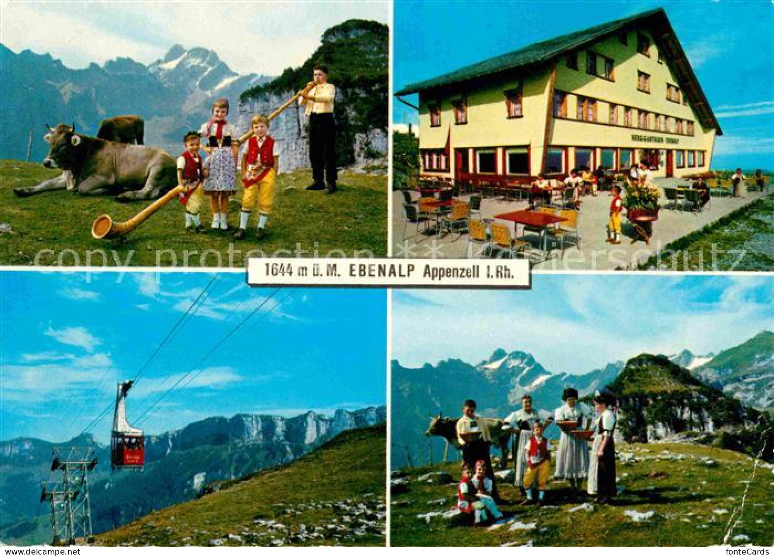 12751303 Ebenalp Mit Saentis Seilbahn Tracht Alphorn Ebenalp - Autres & Non Classés