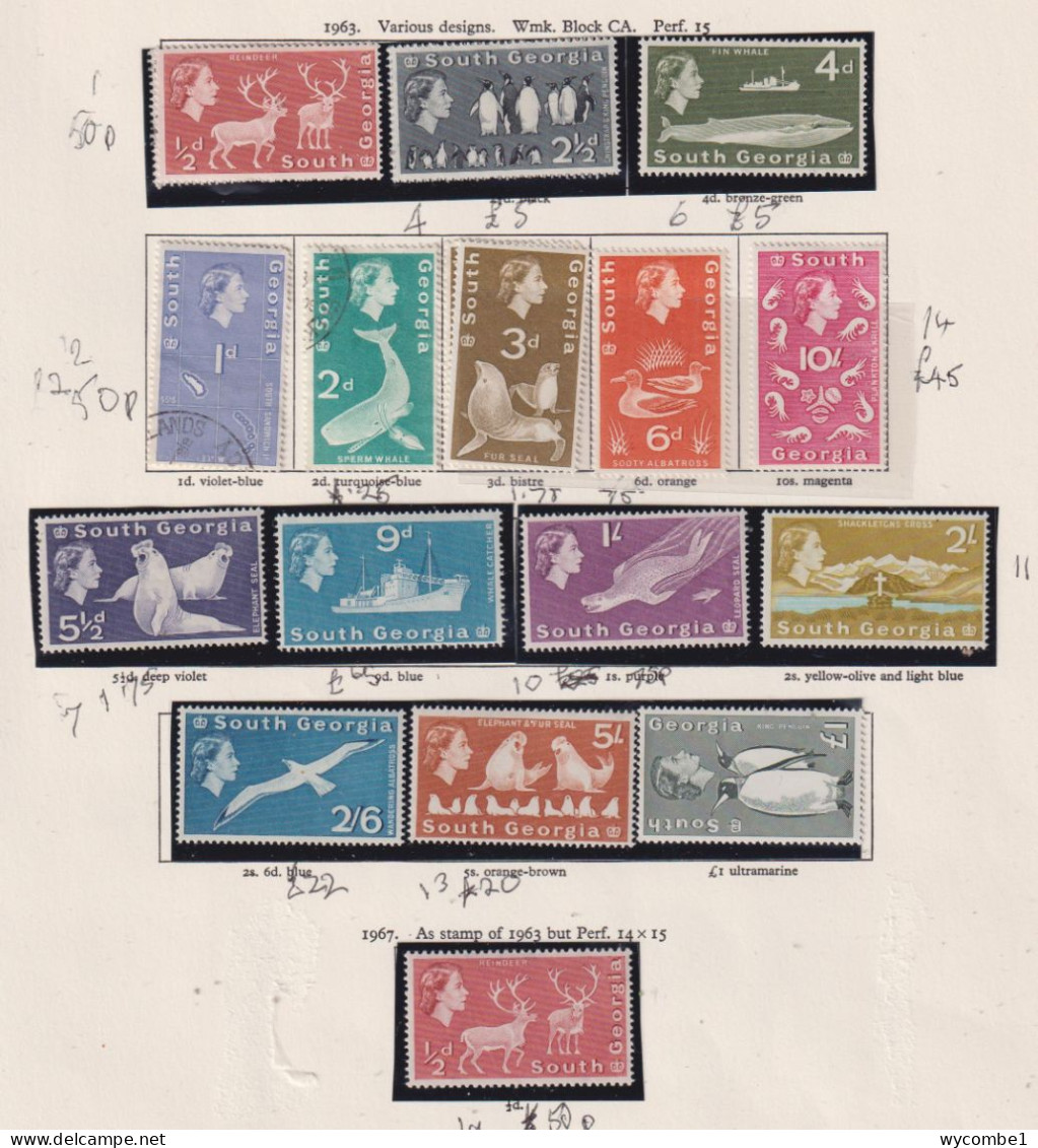 SOUTH GEORGIA - 1963  Definitives Values To £1  Used, Hinged And Never Hinged Mint  As Scan - Zuid-Georgia