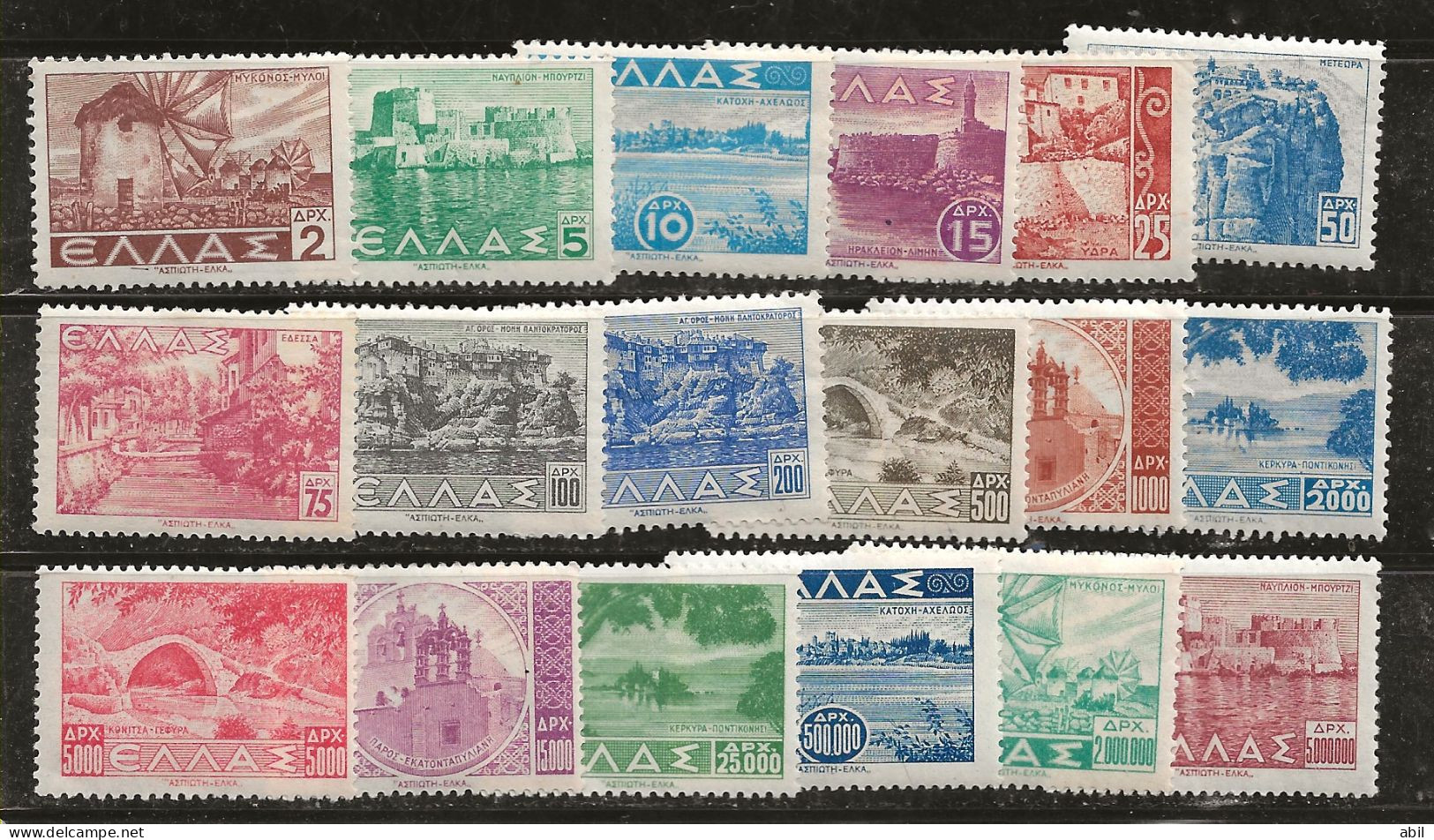 Grèce 1942-1944 N°Y.T. : 462 à 479 * - Unused Stamps