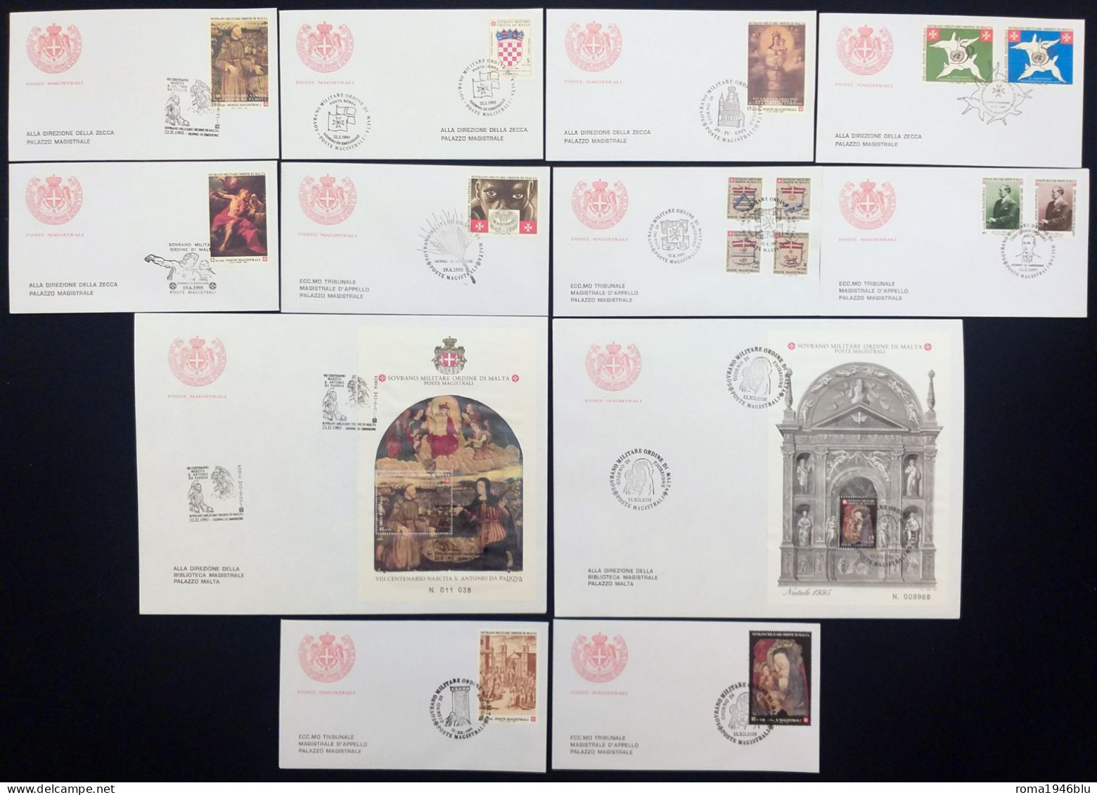 SMOM 1995 FDC Annata Completa  / Complete Year Set O/Used VF - Sovrano Militare Ordine Di Malta