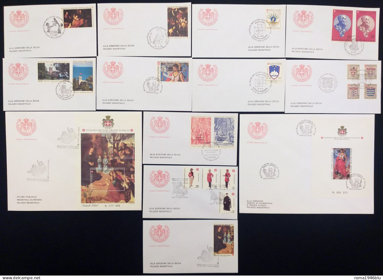 SMOM 1994 FDC Annata Completa  / Complete Year Set O/Used VF - Sovrano Militare Ordine Di Malta