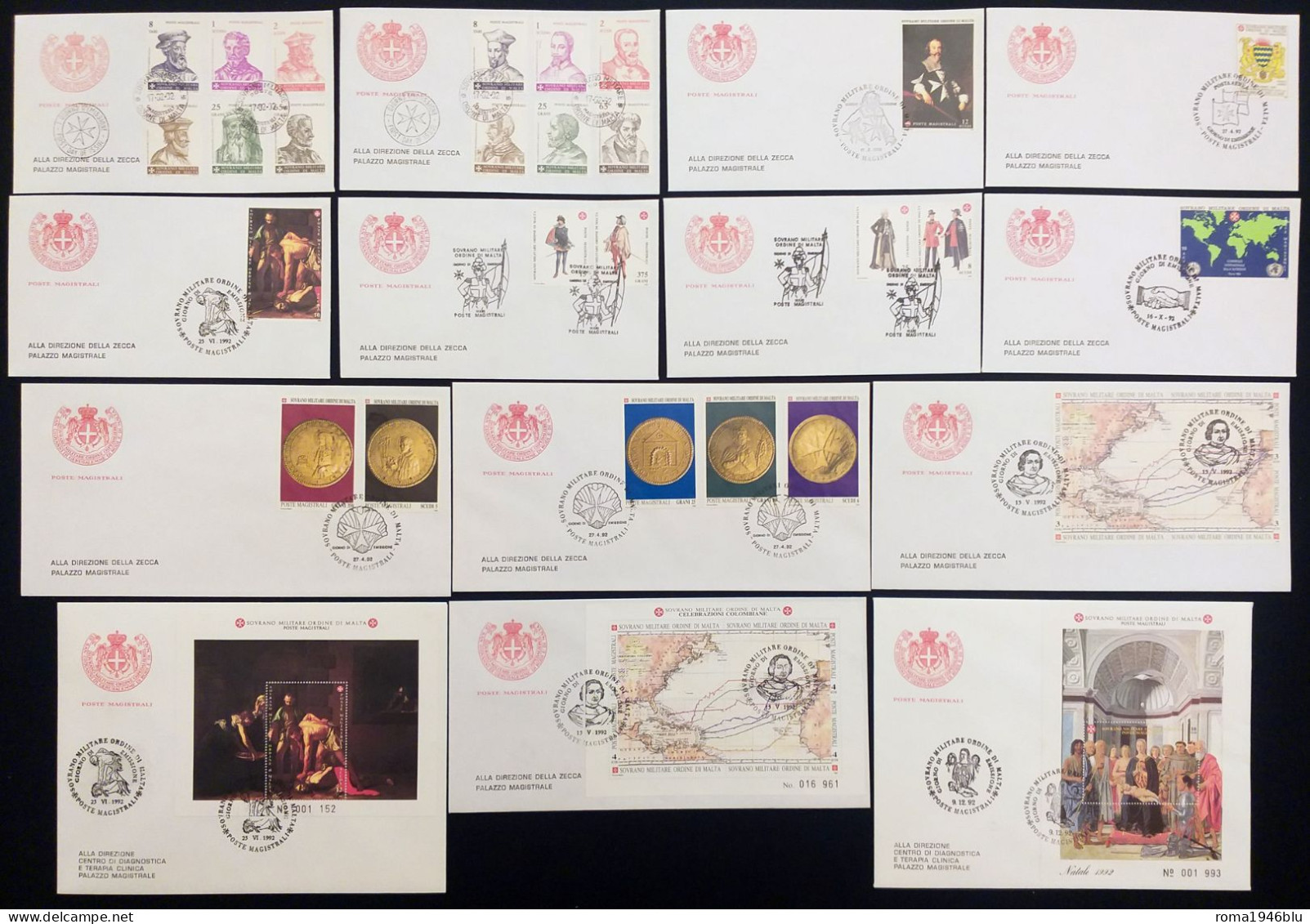 SMOM 1992 FDC Annata Completa  / Complete Year Set O/Used VF - Malte (Ordre De)