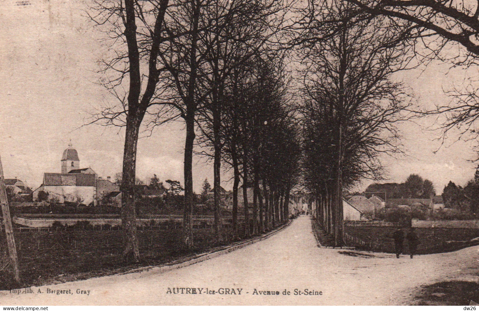 Autrey-les-Gray (Haute-Saône) L'Avenue De St Saint-Seine - Edition Bergeret - Carte De 1942 - Autrey-lès-Gray
