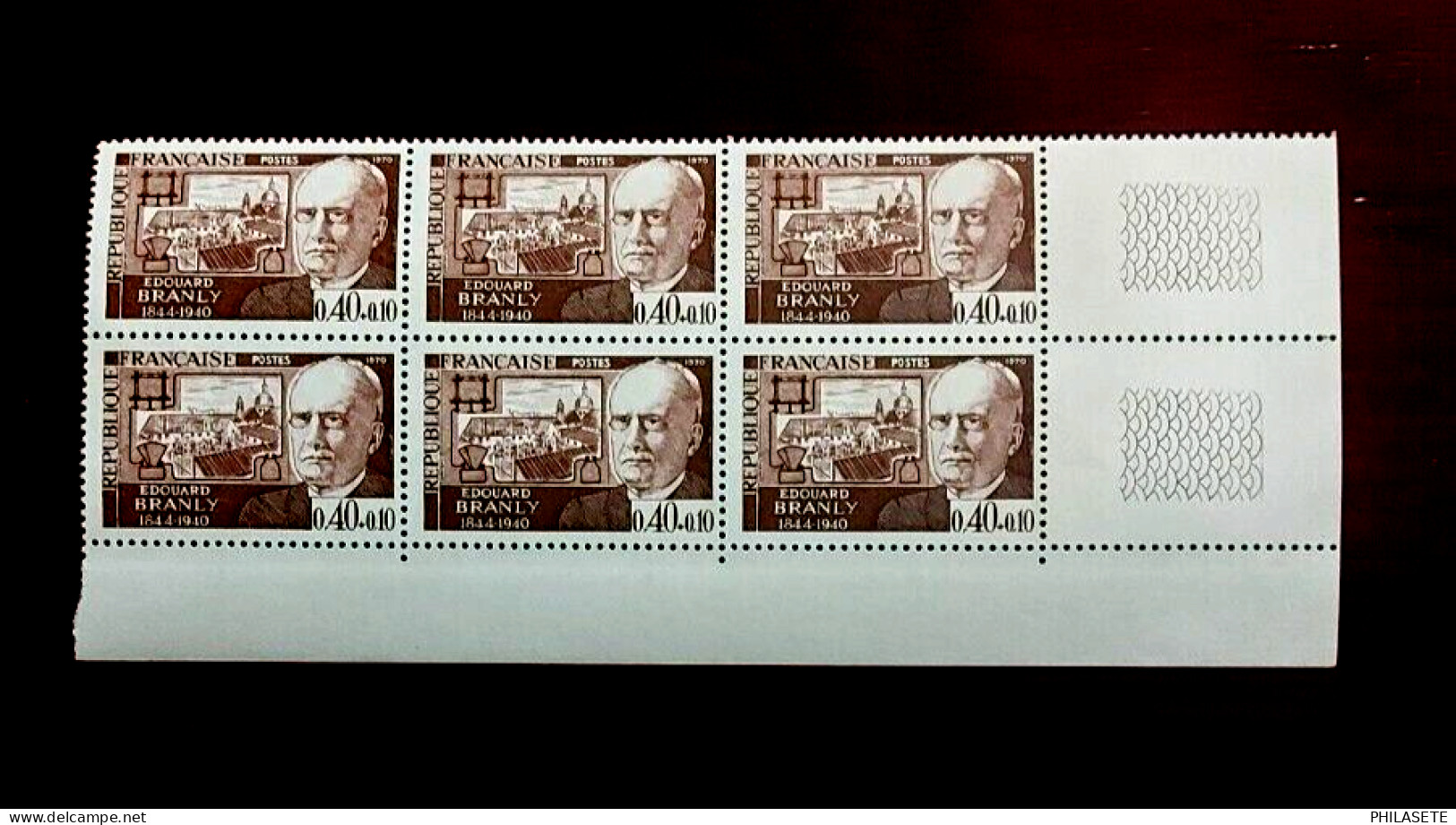 France 1970 Neufs N** Bloc De 6 Timbres   YV  N° 1626 Edouard Branly - Feuilles Complètes